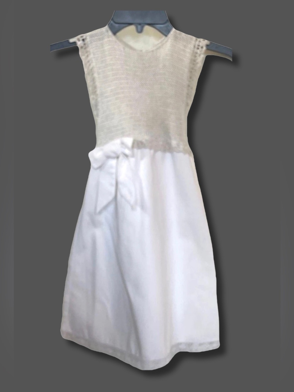 Fournier White Flower Girl Dress 4T Communion Wedding Easter Party Bow Formal